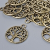 Pendant finding 'Tree', 24×20 mm, hole diameter 2.7 mm, pack of 13 pcs, bronze-colored metal