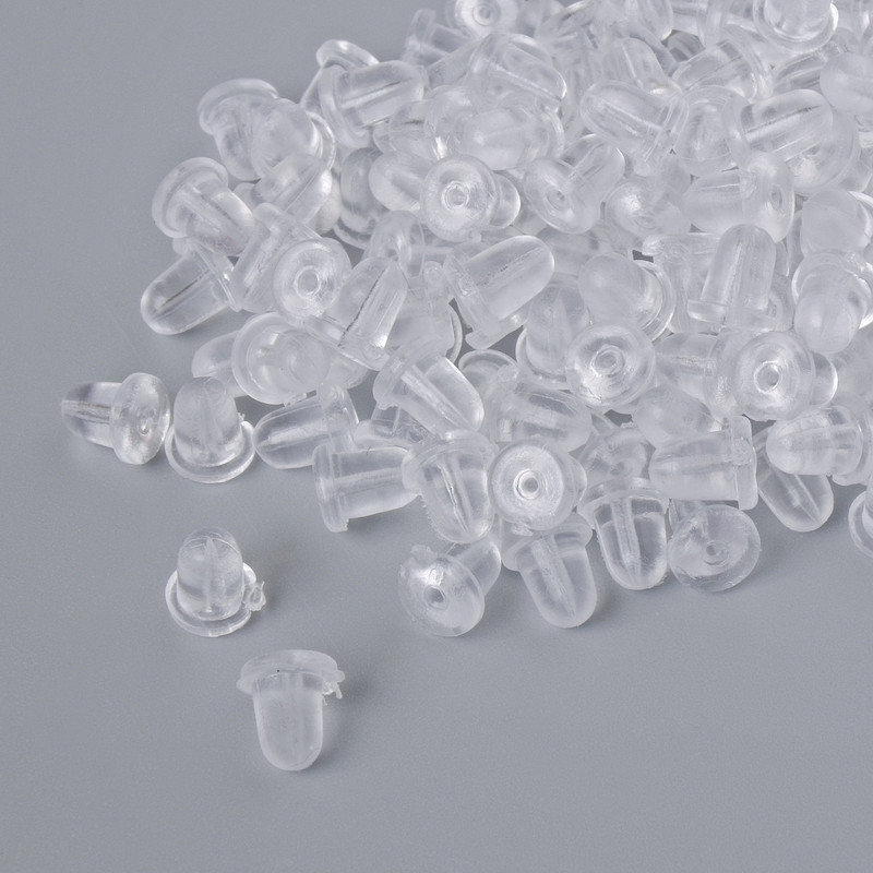 White silicone earring stopper, 10 g pack (170+ pcs)