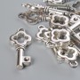 Key Pendant Finding, 25x11 mm, silver-tone metal, pack of 12, approx. 20 g