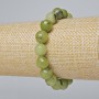 Bracelet made from Canadian jadeite, natural stone, faceted beads, 10 mm diameter, 18 cm length ± (stretch)