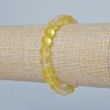 Yellow Opal Glass Bracelet with Smooth Beads, Yellow Matte Chameleon Color, 8 mm Diameter, 18 cm Length (Stretch)