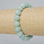 Amazonite Bracelet Natural Stone Smooth Bead, Diameter 10mm ±, Length 18cm ± (Stretch)