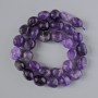 Faceted Amethyst beads, natural stone, diameter 12x14 mm ±, length 38 cm ± on thread