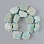 Unpolished Amazonite Beads, Pebble-Shaped Natural Stone, 21x26 mm, approximately 42 cm long on a thread