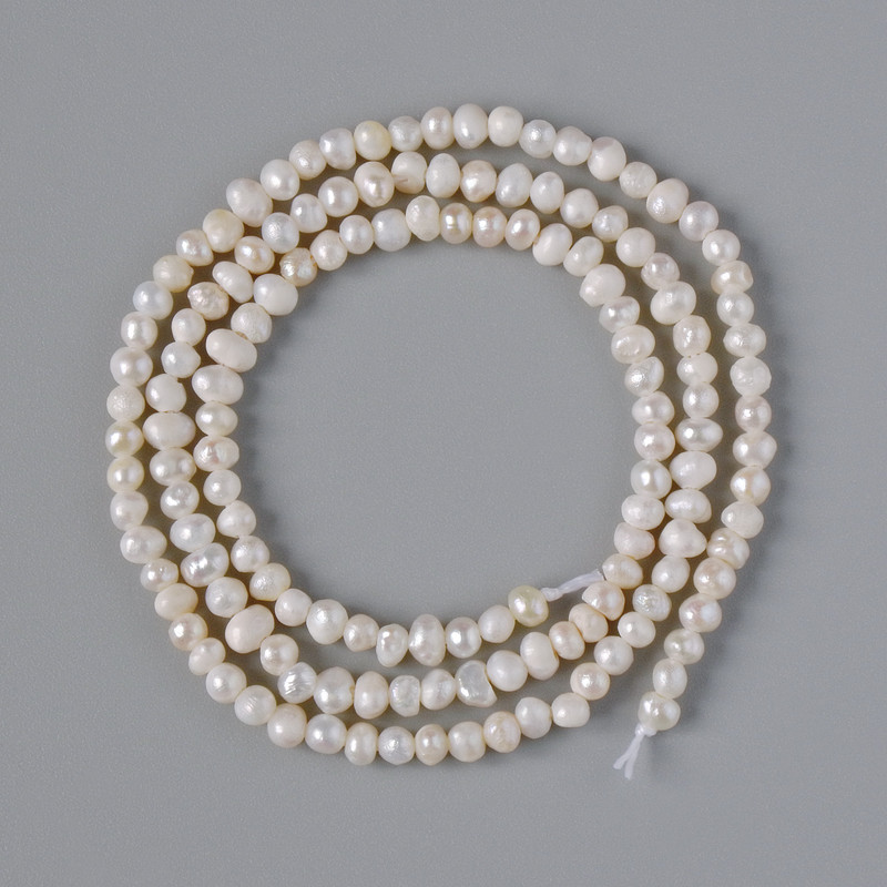 Freshwater Pearl Beads, diameter 3x2.5 mm, length 35 cm on thread