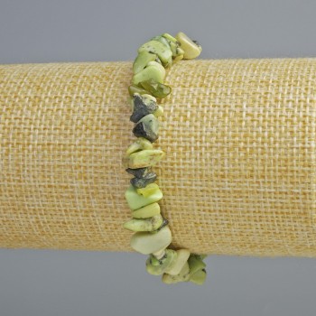Serpentine bracelet with natural stone chips, 8x4 mm diameter ±, length 18 cm ± (stretch)