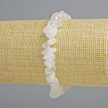 Bracelet made from Mountain Crystal natural stone chip, 8x4 mm diameter, length 18 cm +/- (stretch)