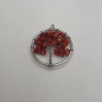 Pendant 'Tree of Happiness' made of coral, diameter 30 mm