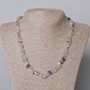 Fluorite necklace with natural stone chips, 7x4 mm, length 45–48 cm