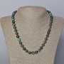 Chrysocolla Necklace with Natural Stone Smooth Beads, 8.5 mm Diameter, 45–48 cm Length