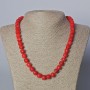 Natural Coral Necklace with Smooth Rondels, Diameter 10×8 mm, Length 45–50 cm