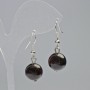 Garnet Earrings, natural stone, smooth beads, diameter 12.5 mm, length 33 mm