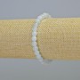 Aquamarine Bracelet with Natural Stone, Smooth Bead, 6mm Diameter, Stretch, 18cm Length