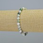 Bracelet Mossy Agate natural stone smooth bead, diameter 6.5 mm ± (stretch), length 18 cm