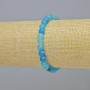 Blue Matte Agate Bracelet, natural stone, smooth beads, 6 mm diameter ± (stretch), length 18 cm+