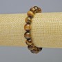 Tiger's Eye Bracelet with natural stone, smooth beads, diameter 10 mm ± (stretch), length 18 cm+