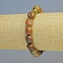 Bracelet with natural jasper disc beads, diameter 11mm± (stretch), length 18cm+