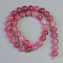 Rubellite Tourmaline Beads, Natural Stone, Smooth Spheres, 10.5 mm Diameter, 38 cm Length on Thread
