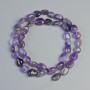 Amethyst Beads, Natural Stone, Briolette Cut, Diameter 8x10 mm ±, Length 40 cm ± on a Thread