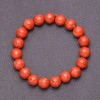 Sponge Coral Bracelet with Smooth Beads, 12 mm Diameter, 18 cm Length (Stretch)