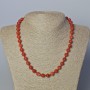 Carnelian Necklace, Natural Stone, Smooth Beads, 8 mm Diameter, 45–46 cm Length