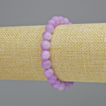 Amethyst Bracelet (artificial acrylic) smooth bead, diameter 8.5 mm ± (stretch), length 18 cm+