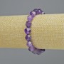 Amethyst bracelet, natural stone, faceted, diameter 9x10 mm +/- (stretch), length 18 cm+