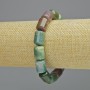 Bracelet with Green Jasper, natural stone cylindrical beads, diameter 10×14 mm, ± (stretch), length 18 cm