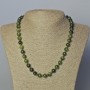 Diopside Necklace, Natural Stone, Smooth Beads, 9 mm Diameter, 45–49 cm Length