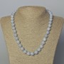 Aquamarine Necklace with Natural Stone, Smooth Bead, 10.5 mm Diameter, 45–49 cm Length