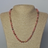 Rhodonite Necklace with natural stone smooth beads, 6 mm diameter, length 45–50 cm