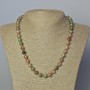 Watermelon Garnet Necklace, natural stone, smooth beads, diameter 8.5 mm, length 45-49 cm