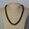 Shungite Necklace (Artificial) Smooth Rondel Beads, 10×4.5 mm, Length 45–49 cm