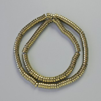 Bronze-colored hematite rondelle beads, 6×2 mm, 42 cm length on thread