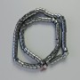 Hematite beads, zigzag cylinder, black color, diameter 7x5 mm ±, length 40 cm ±, strand
