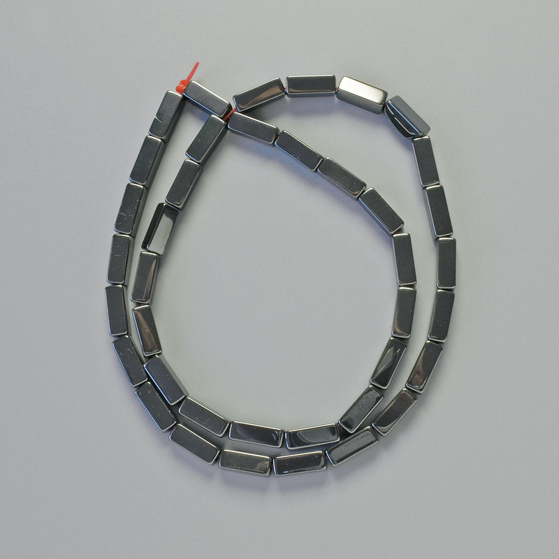 Hematite Beads, Rectangular Shape, Black, 10x4 mm, Length approx. 41 cm - Strand