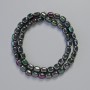Hematite Beads Oval, Black Chameleon Color, 7x7 mm Diameter, 40 cm Length, Strand