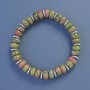 Unakite Jasper Rondel Bracelet, 8x5 mm diameter, 18 cm length, elastic with inserts
