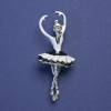 Brooch-pendant 'Ballerina' black and white enamel, silver-tone metal color, 24x58mm+
