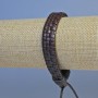 Brown eco-leather men's bracelet with adjustable circumference 18-24 cm