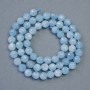 Faceted aquamarine beads, 6 mm diameter, natural stone, 37 cm length