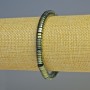 Hematite Rondelle Bracelet, chameleon green color, 6×2 mm diameter, 18 cm length, stretch