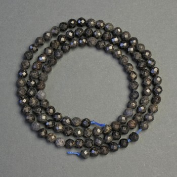 Faceted sapphire beads, natural, 3.5 mm diameter, 38 cm length