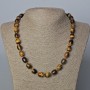 Natural Tiger's Eye Necklace 'Barrel', diameter 12x10mm+-, length 50cm+-