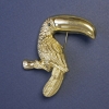 Toucan Brooch-Pendant in Golden Metal 62×40 mm