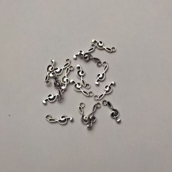 Pendant fittings Treble Clef 'Silver', diameter 19x6 mm +/- in-, diameter 2.2 mm +/- packaging 20 g (+/-) ~39 +/- pcs