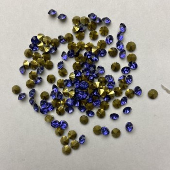 Blue rhinestones, 3 mm diameter (±), pack approx. 4 g (±)