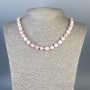 Necklace Pink Opal Beads, 11x8 mm ±, 10x7 mm ±, length 48 cm ±
