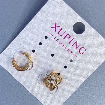 Double Xuping Ear Cuff with Pattern 10x8 mm +- 18K Gold Plating