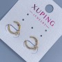 Kaf Xuping with White Crystal, diameter 10x2mm +/- 18K Gold Plating